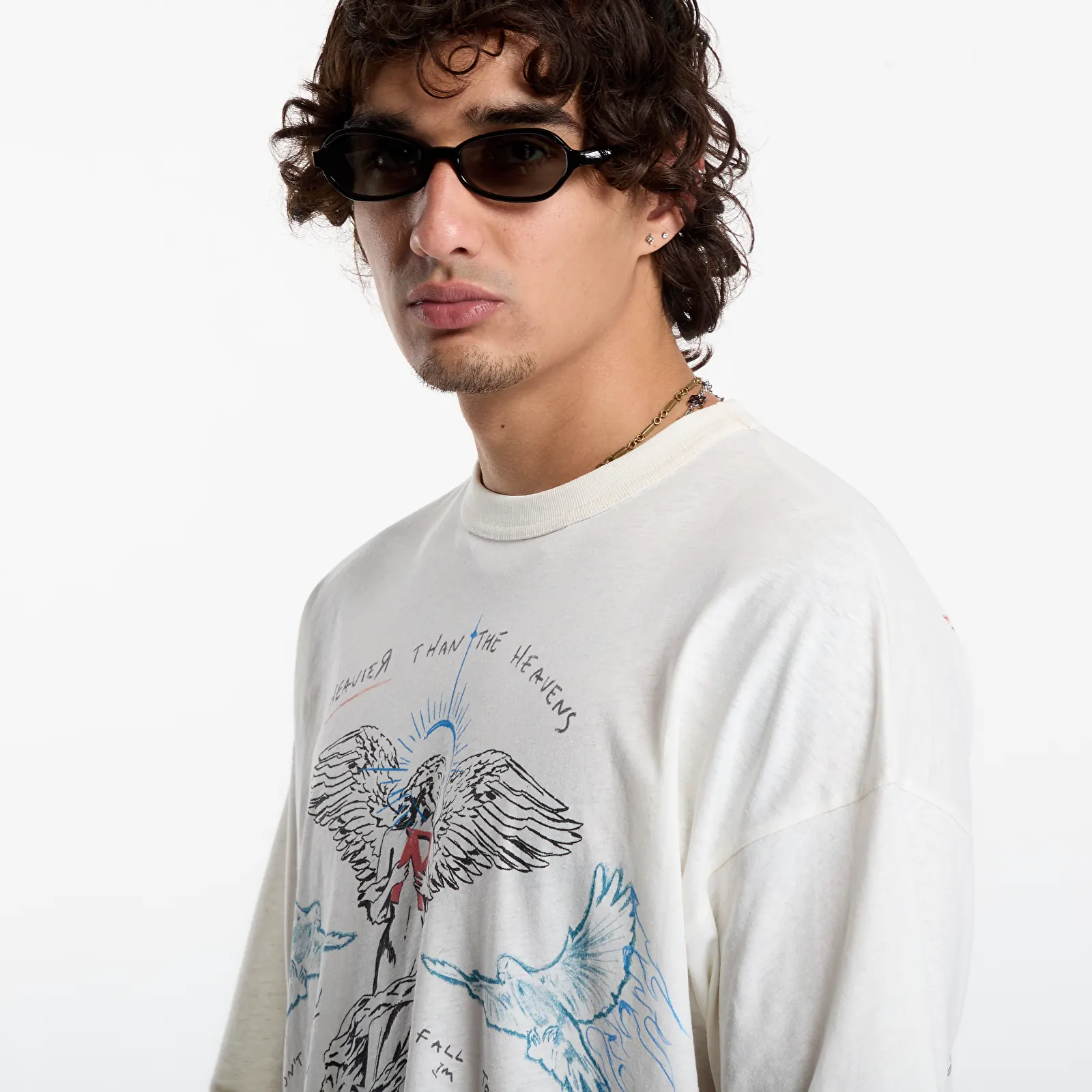 Pólók Represent Heavier Than The Heavens T-Shirt UNISEX Antique White