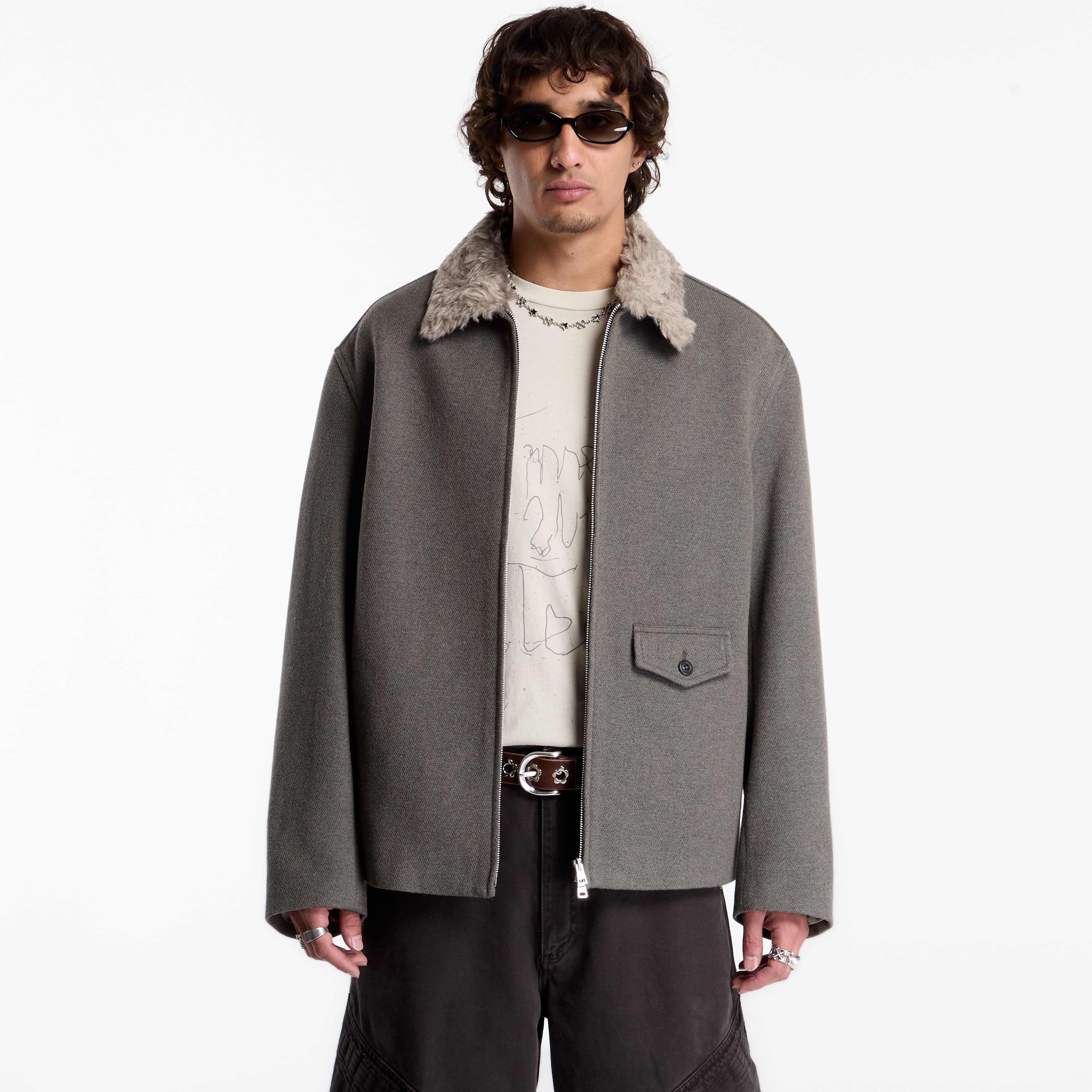 Coat OUR LEGACY Evolved Jacket Night Pine Fishbone Bound Wool 52