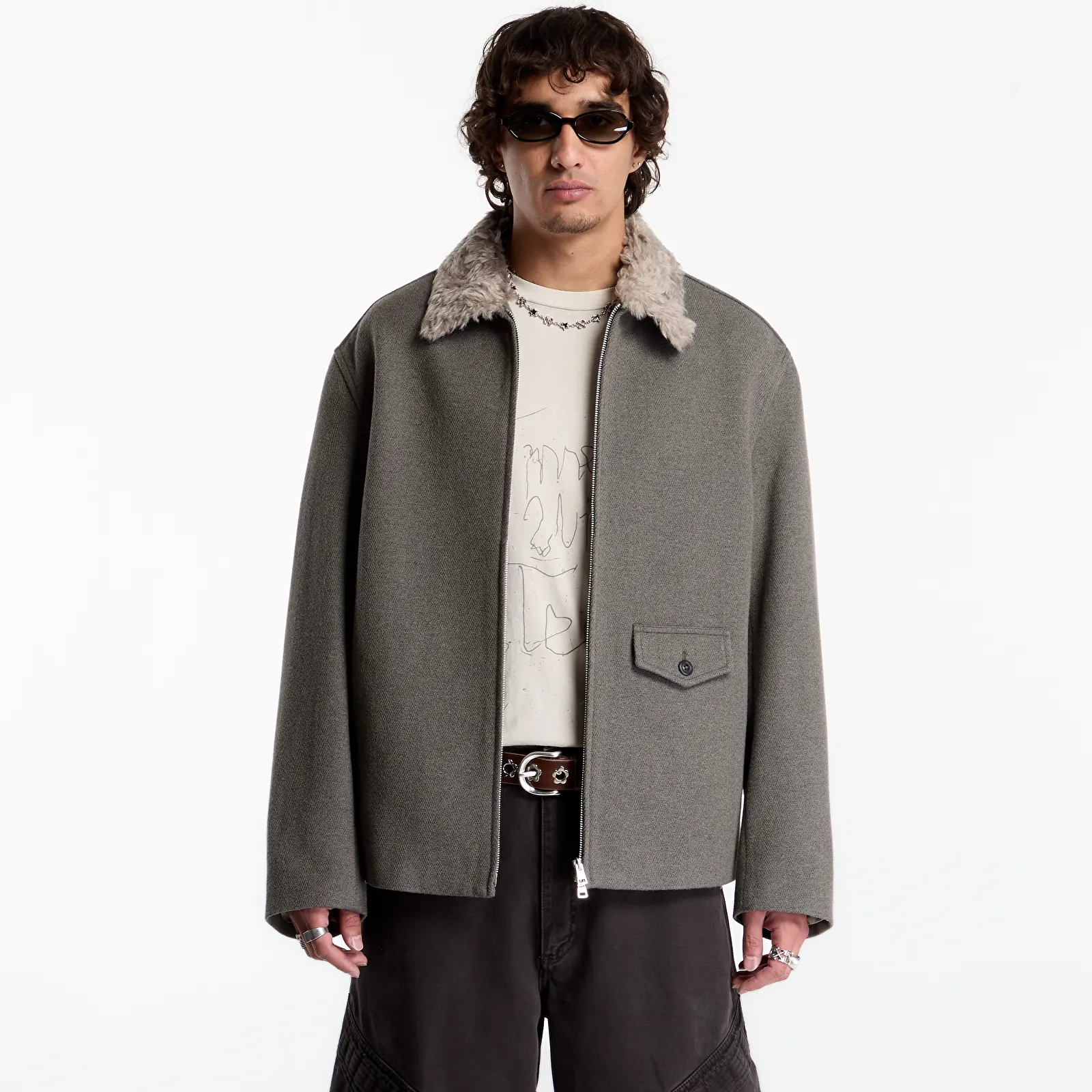 Coats OUR LEGACY Evolved Jacket Night Pine Fishbone Bound Wool