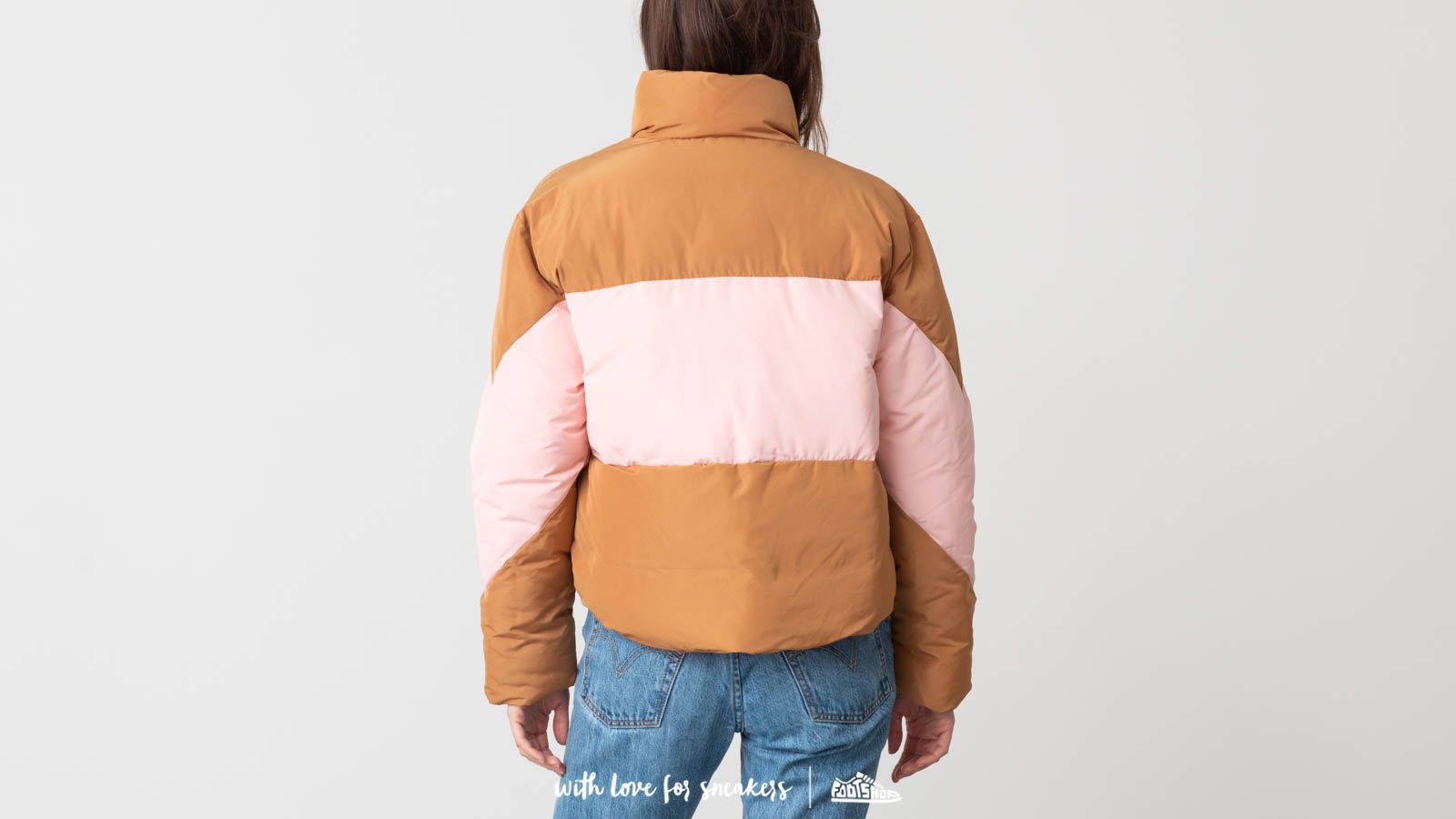 Kurtki Champion Cropped Oversized Jacket Brown/ Pink