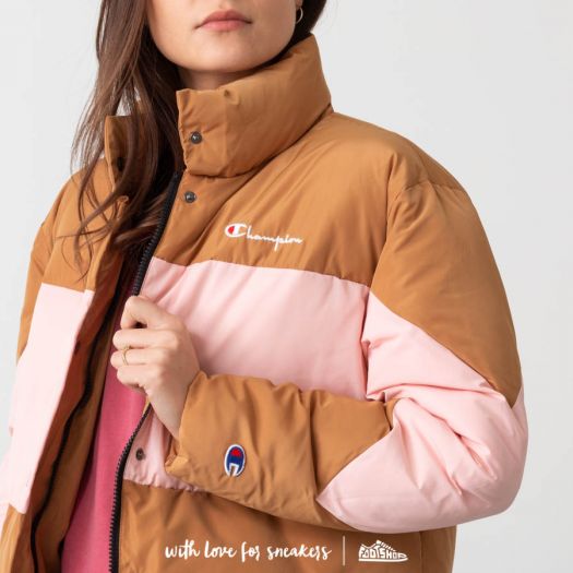 Jackets Champion Cropped Oversized Jacket Brown Pink Footshop