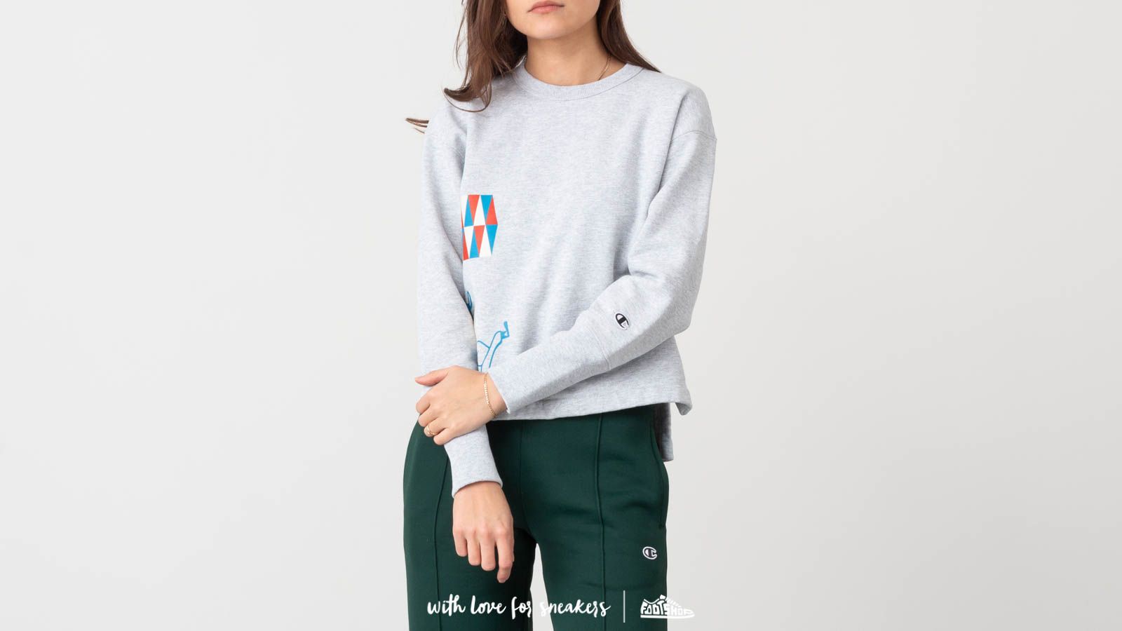 Hupparit ja collegepaidat Champion x WOOD WOOD Lucy Reverse Weave Crewneck Grey