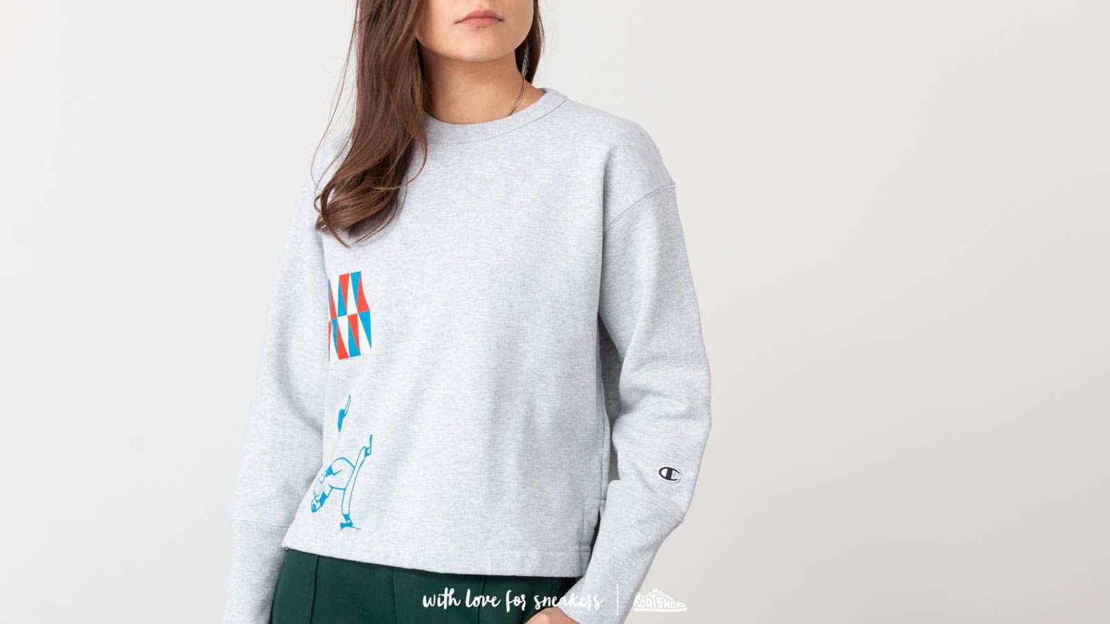 Hupparit ja collegepaidat Champion x WOOD WOOD Lucy Reverse Weave Crewneck Grey