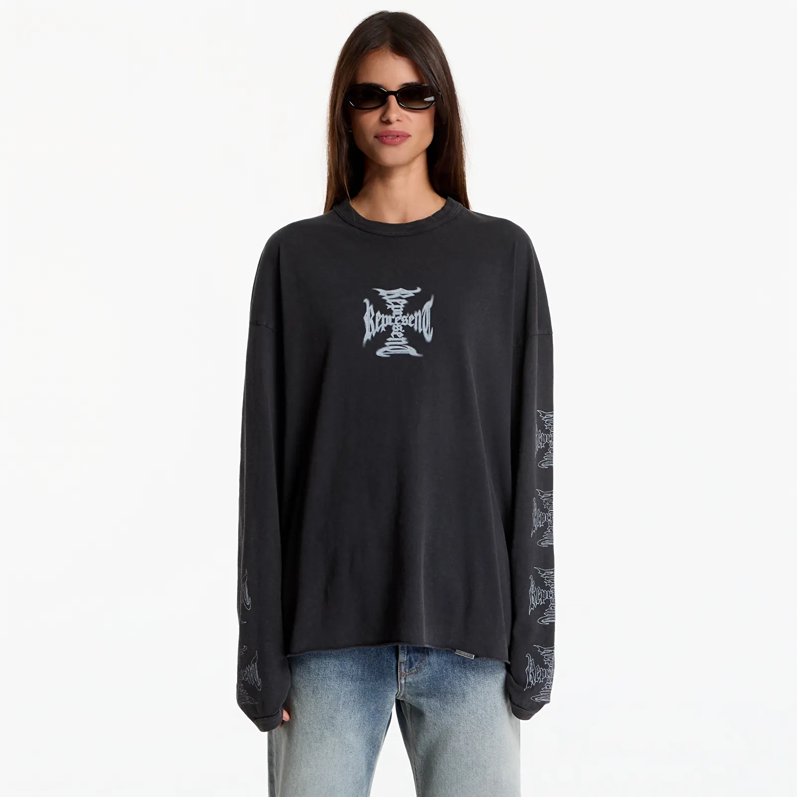 Men's T-shirts Represent Mh Long Sleeve UNISEX Faded Black