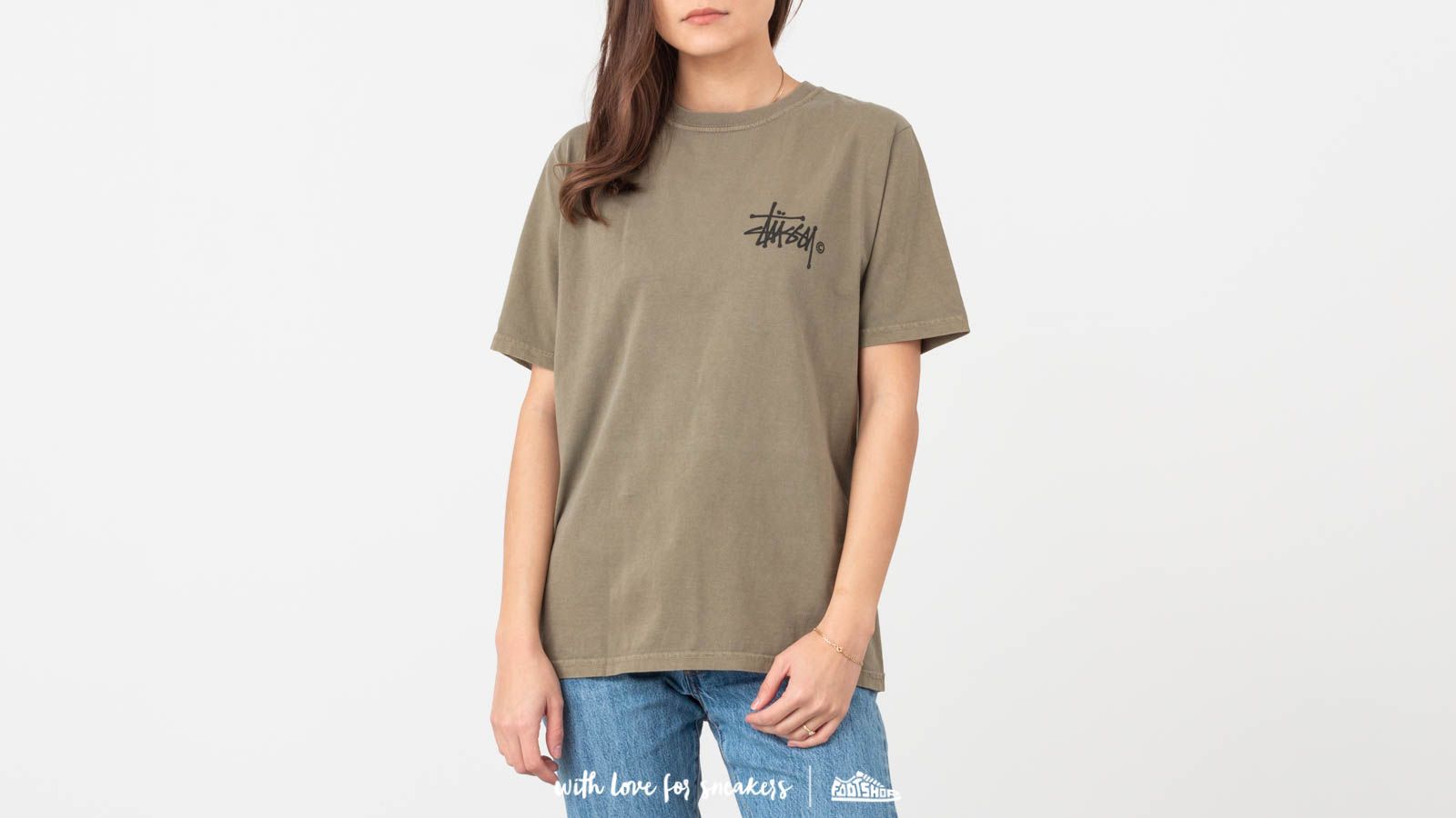 T-Shirts Stüssy Basic Logo Pig. Dyed Tee Army