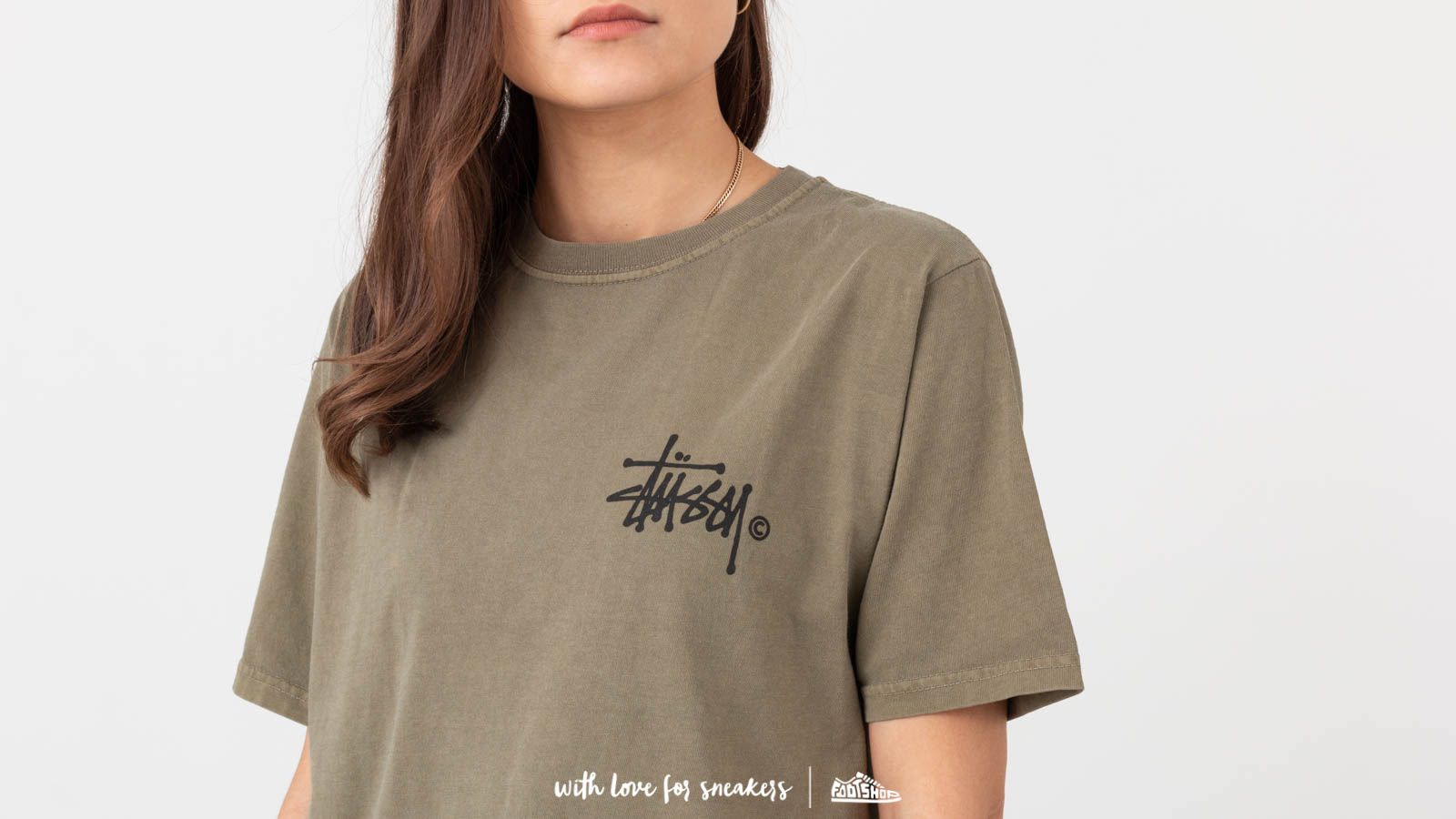 T-Shirts Stüssy Basic Logo Pig. Dyed Tee Army