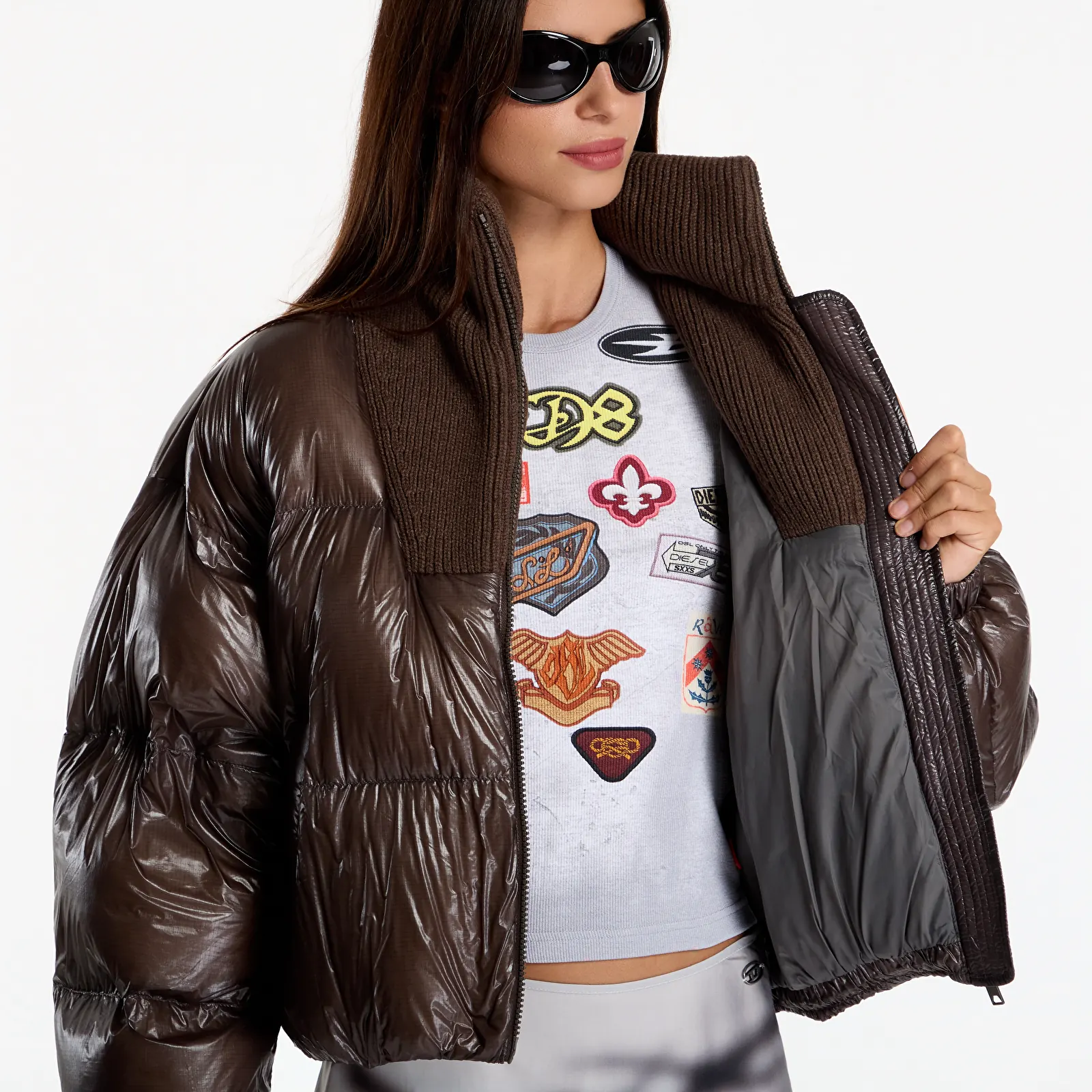 Дамски пухени якета  Diesel W-Arrior Jacket Plum Kitten