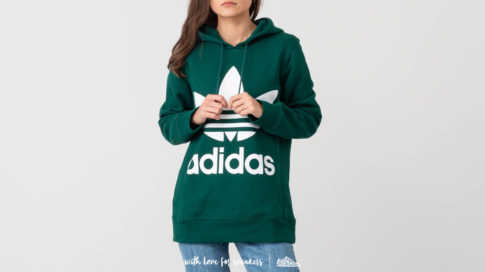 Mikiny adidas Trefoil Hoodie Collegiate Green