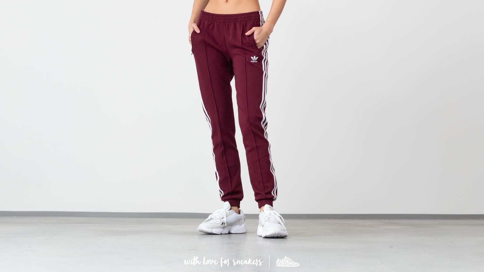 Jogger Pants adidas CLRDO SST Track Pants Maroon Footshop