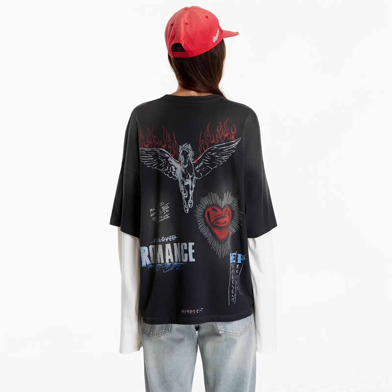 T-krekli Represent Heavier Than The Heavens Ls T-Shirt UNISEX Washed Black