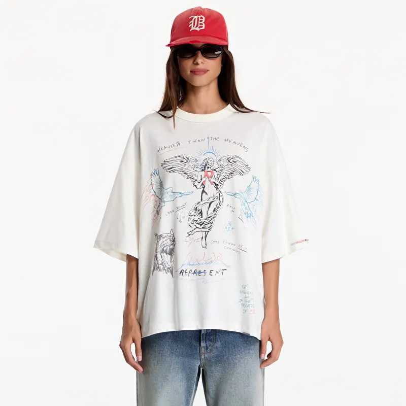 Maglietta Represent Heavier Than The Heavens T-Shirt UNISEX Antique White