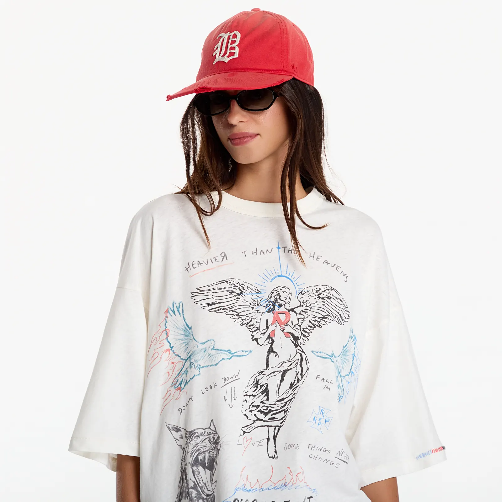 Pólók Represent Heavier Than The Heavens T-Shirt UNISEX Antique White