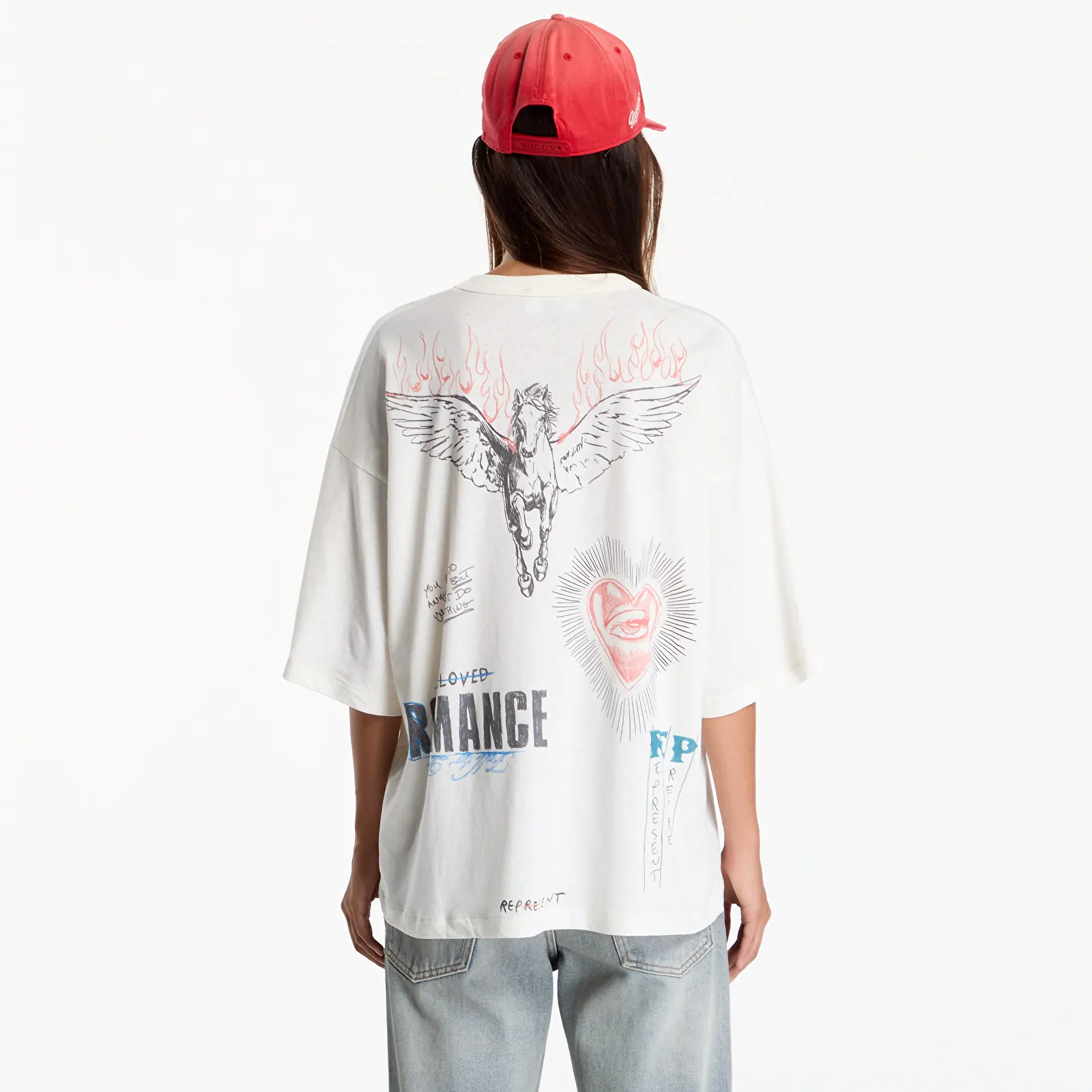 Pólók Represent Heavier Than The Heavens T-Shirt UNISEX Antique White