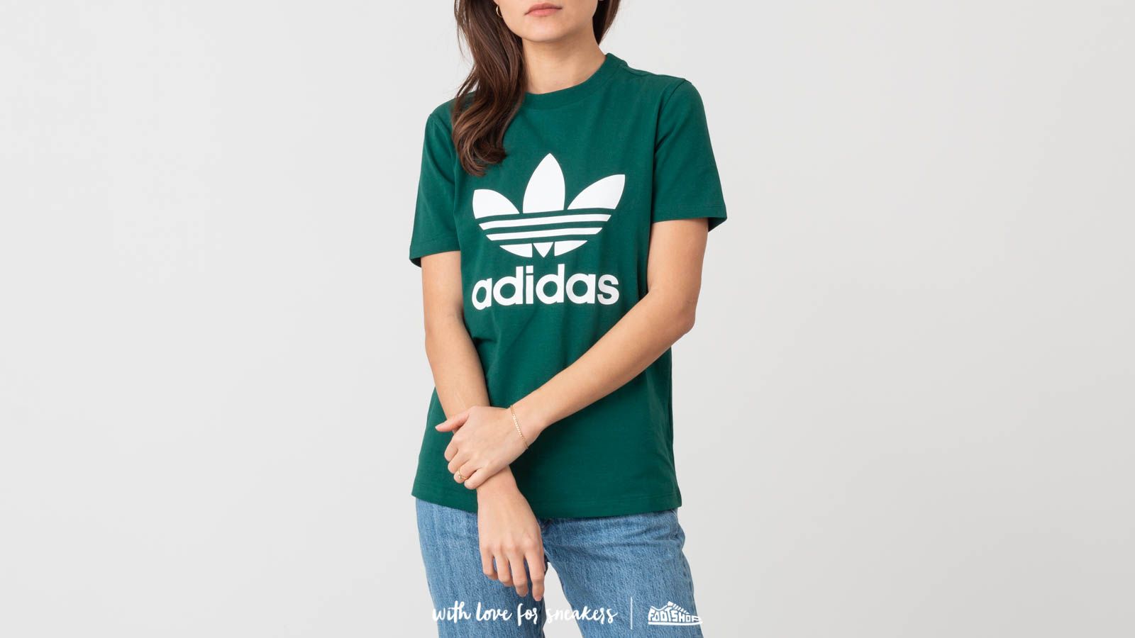 Green adidas trefoil tee sale