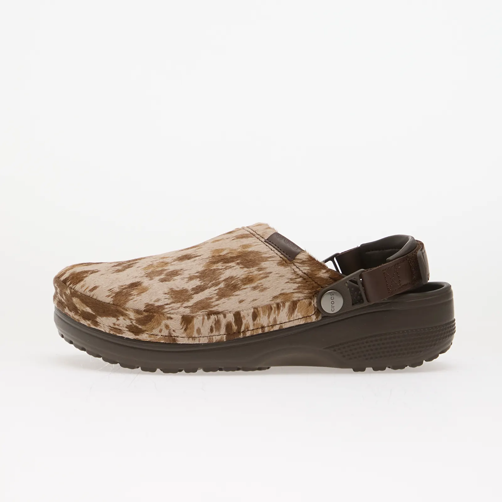 Men's slides Crocs Classic Crafted Pony Hair Clog Espresso