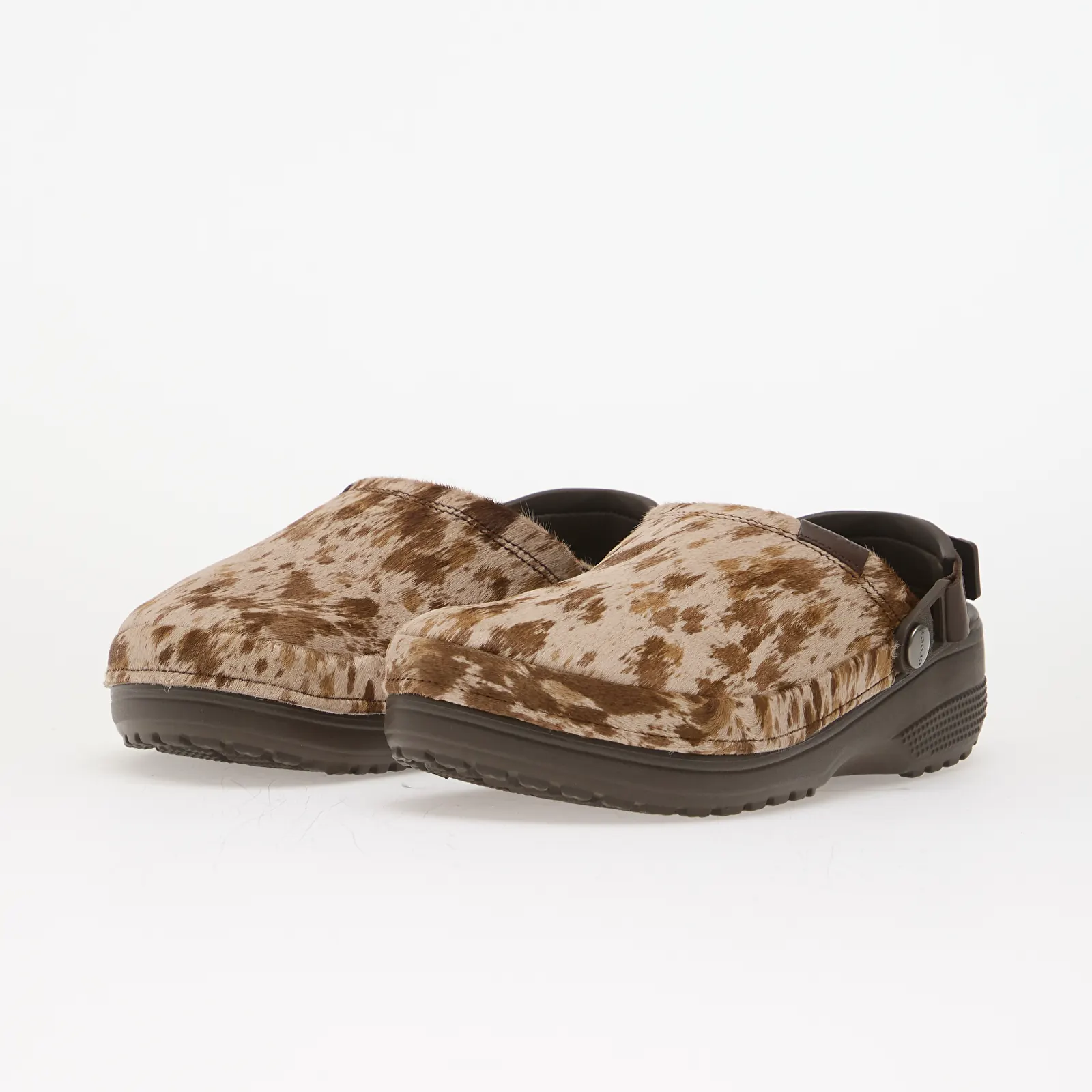 Men's slides Crocs Classic Crafted Pony Hair Clog Espresso