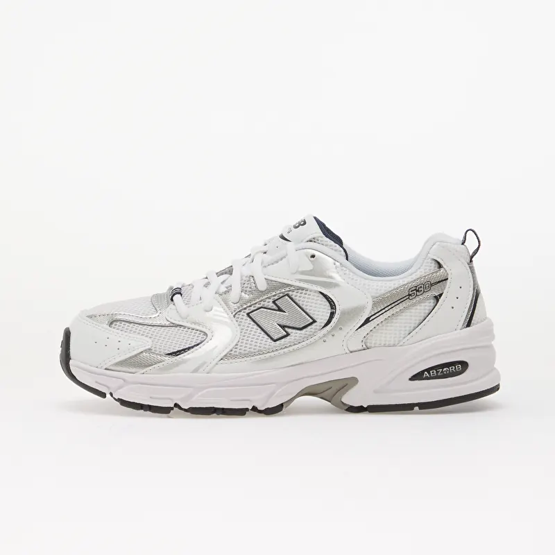 New Balance Kids 530 White/ Natural Indigo/ Silver Metallic
