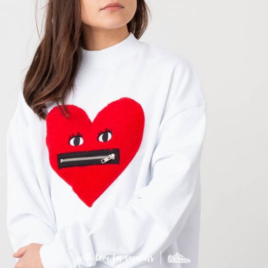 Dress Lazy Oaf Zippy Heart Sweater Dress White Footshop