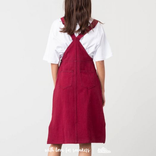 Dress Lazy Oaf Contrast Stitch Pinafore Dress Red (LOW30071HOLLRG) |  Footshop