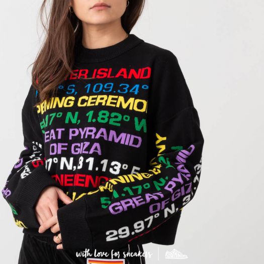 Sweaters Opening Ceremony Destination Hand Knit Graphic Sweatshirt Black Multi Footshop