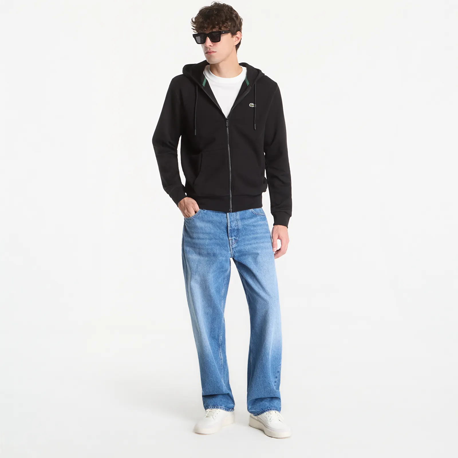 Men's hoodies Lacoste Zipped Hoodie Black