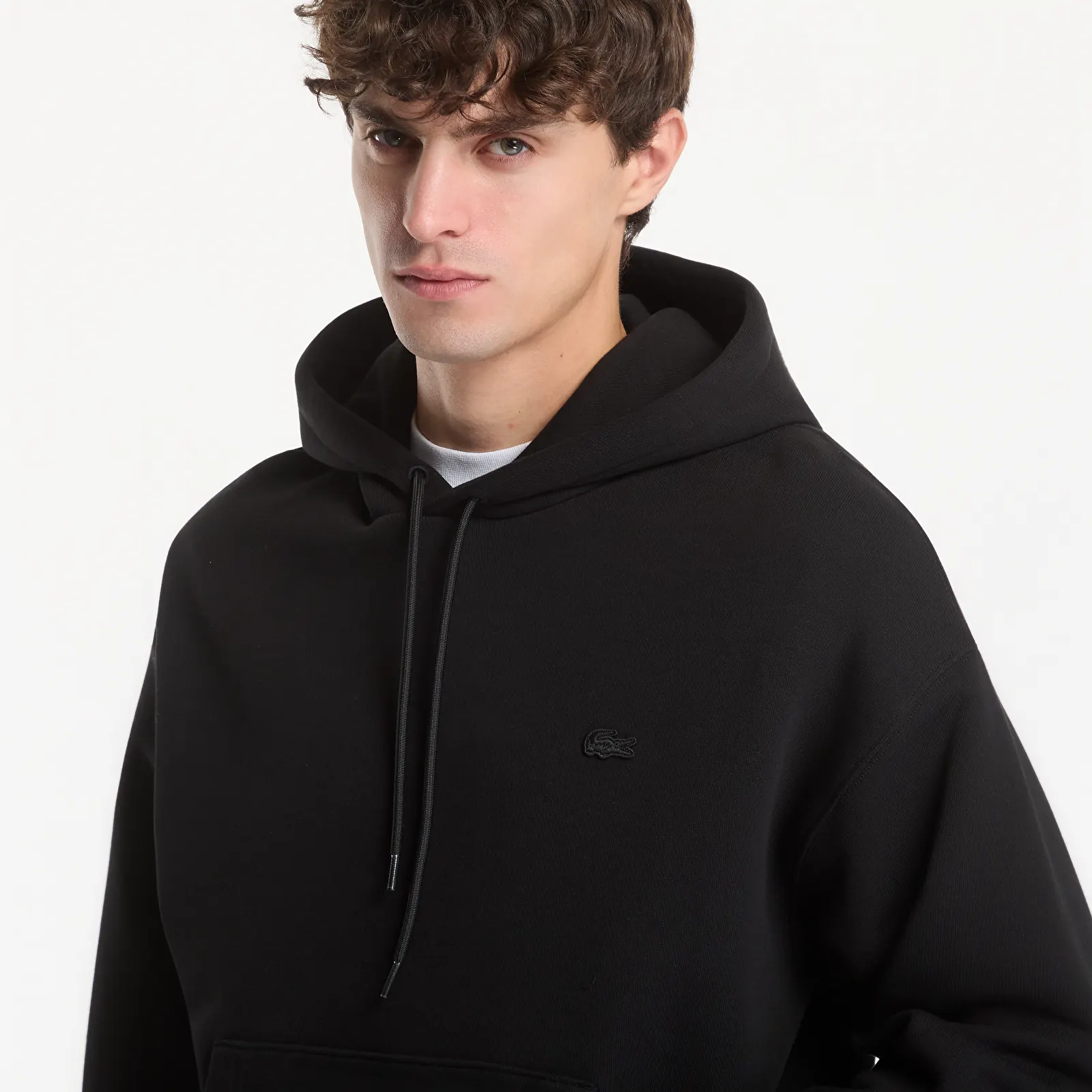 Pánské mikiny Lacoste Hoodie Black