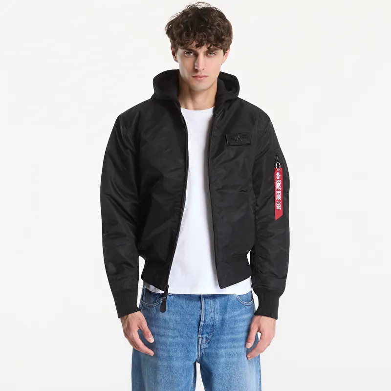 Alpha Industries MA-1 Zip Hood Backprint Black/ Reflective