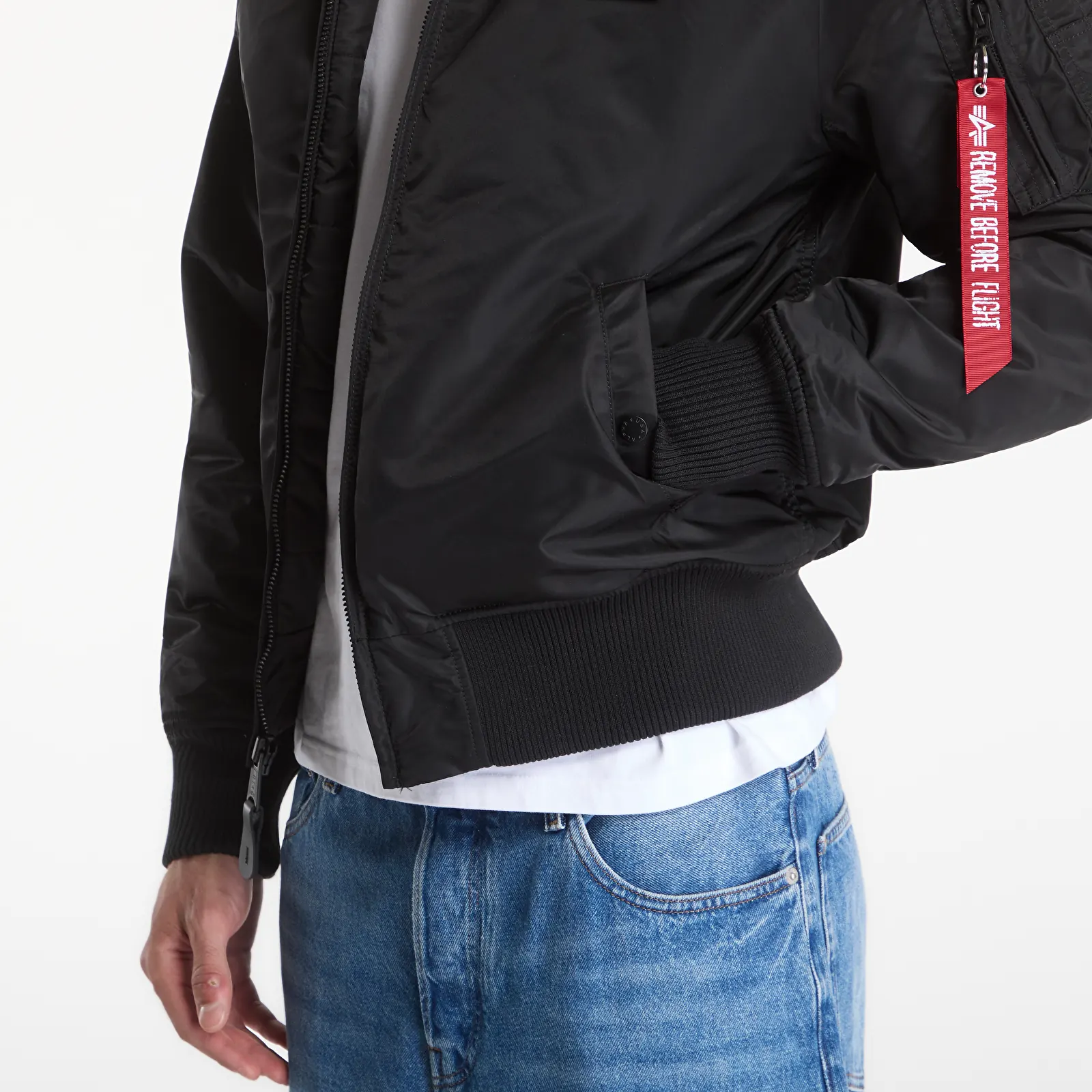 Men's jackets Alpha Industries MA-1 Zip Hood Backprint Black/ Reflective