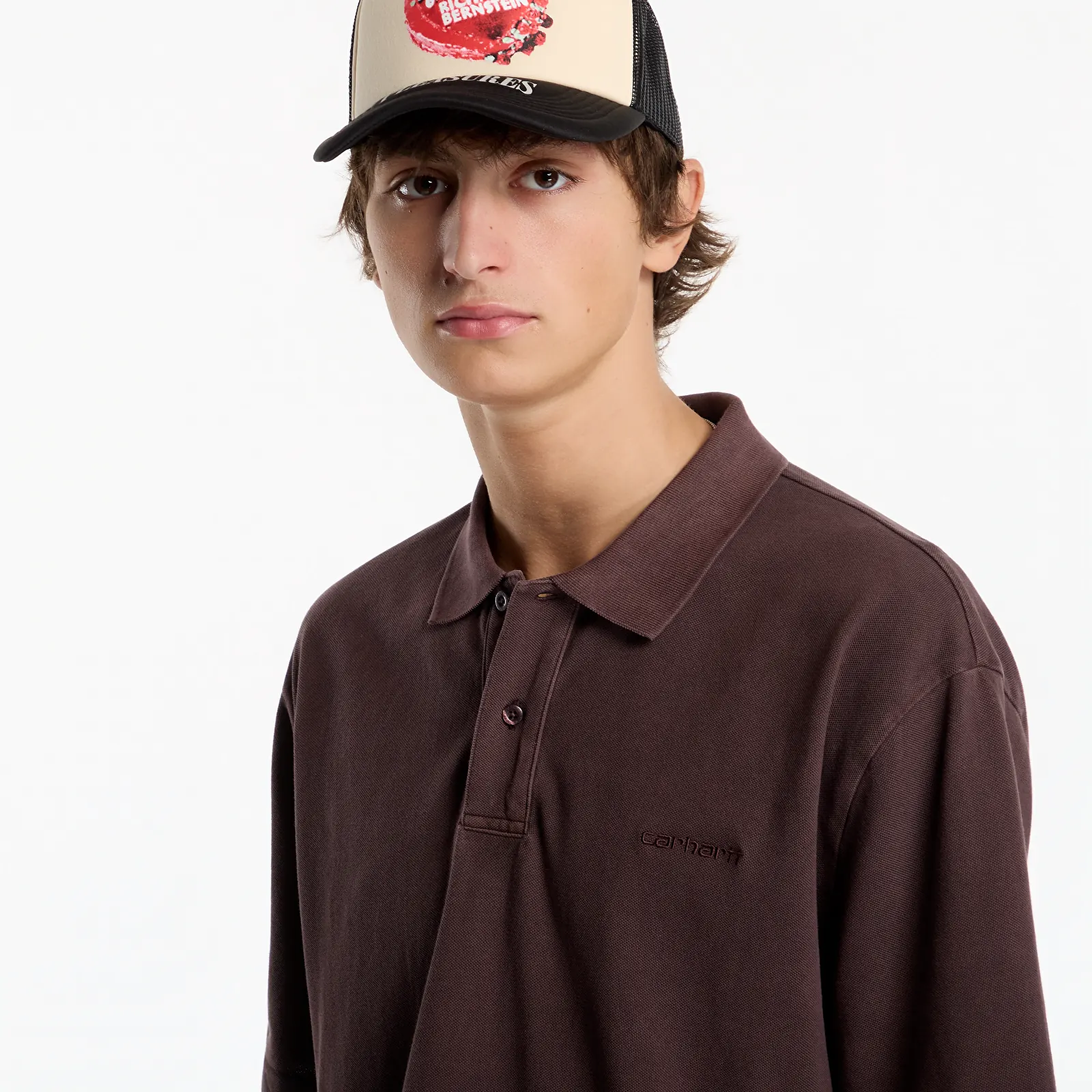 T-shirts Carhartt WIP S/S Wayne Polo UNISEX Palisander Garment Dyed