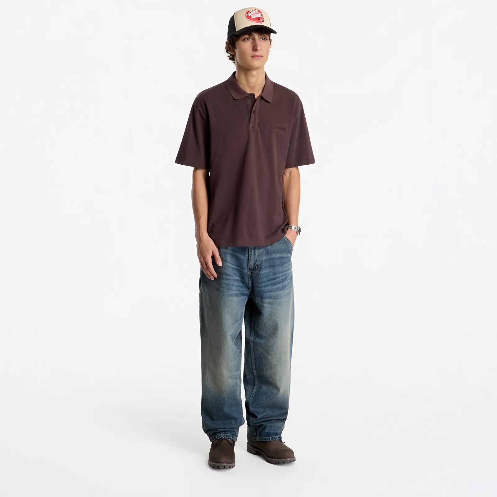 T-shirts Carhartt WIP S/S Wayne Polo UNISEX Palisander Garment Dyed