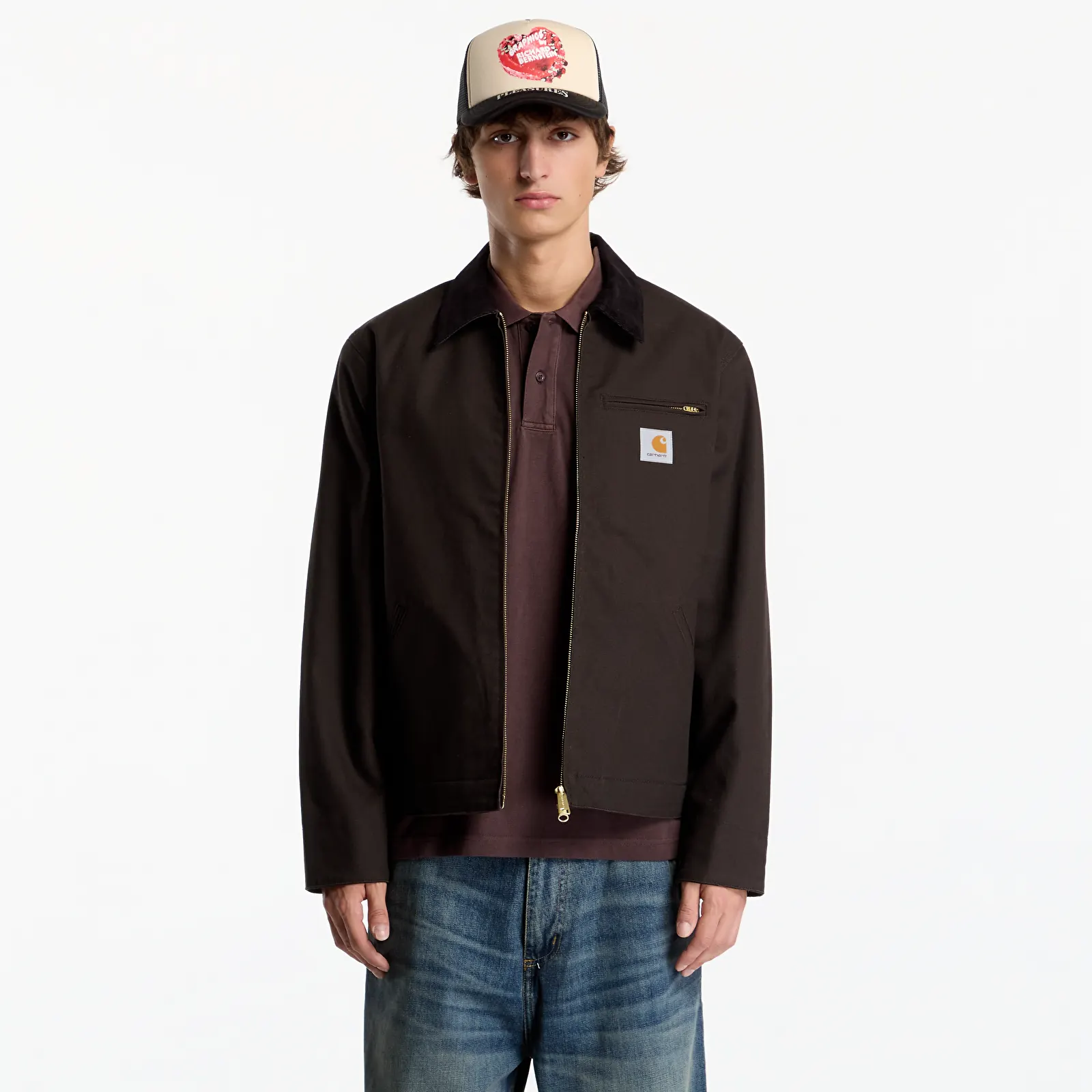 Men's jackets Carhartt WIP Detroit Jacket UNISEX Tobacco/ Black Rigid