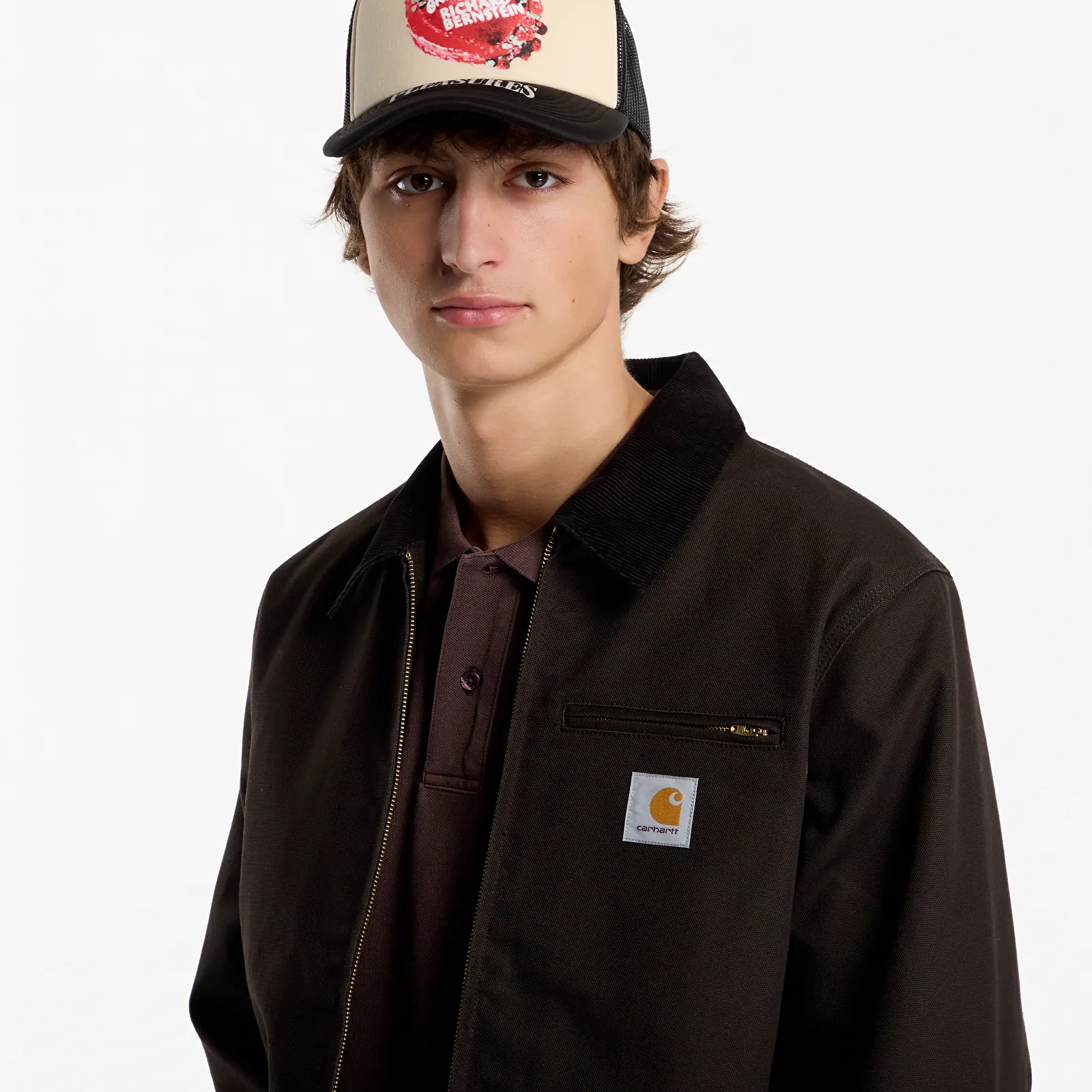Men's jackets Carhartt WIP Detroit Jacket UNISEX Tobacco/ Black Rigid