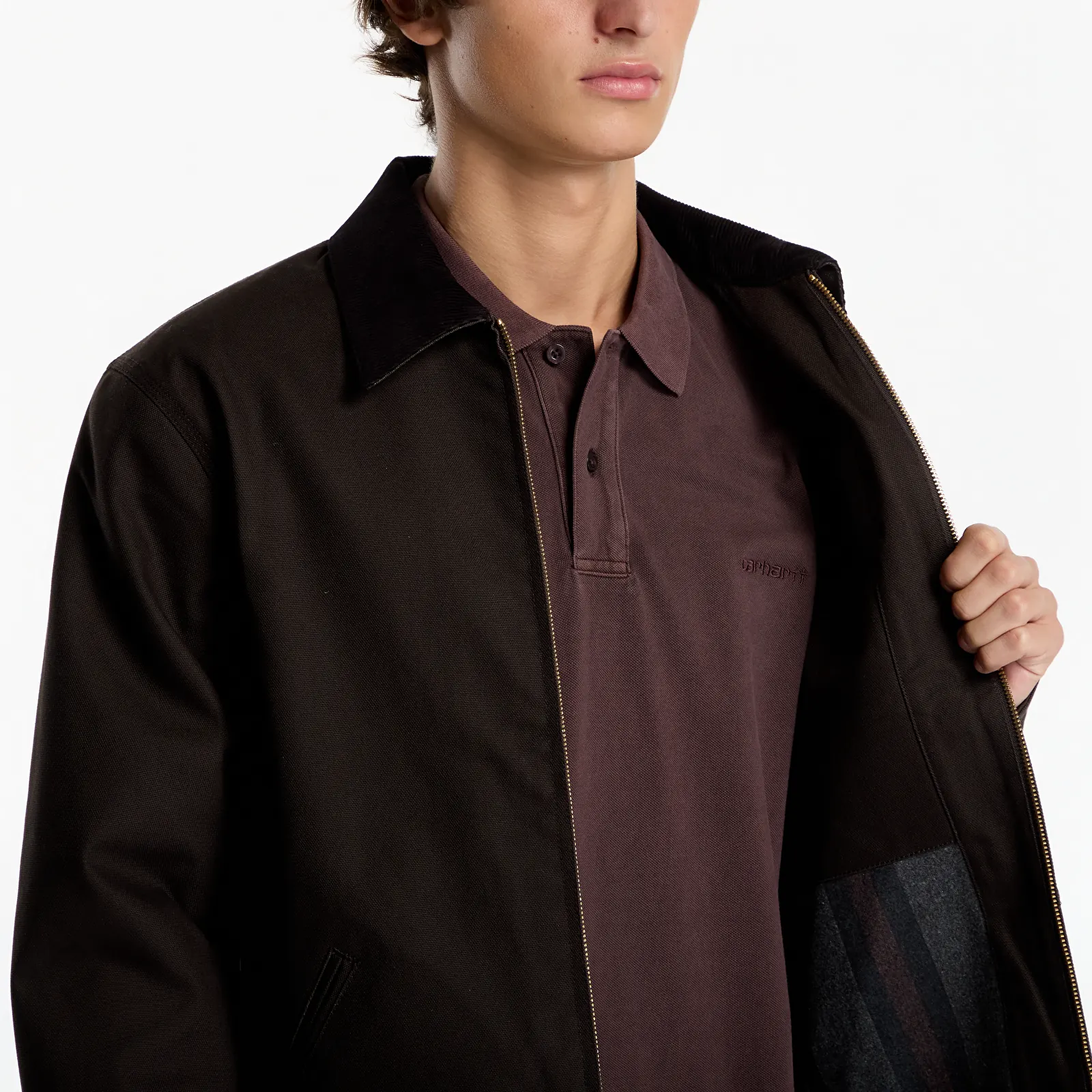 Men's jackets Carhartt WIP Detroit Jacket UNISEX Tobacco/ Black Rigid