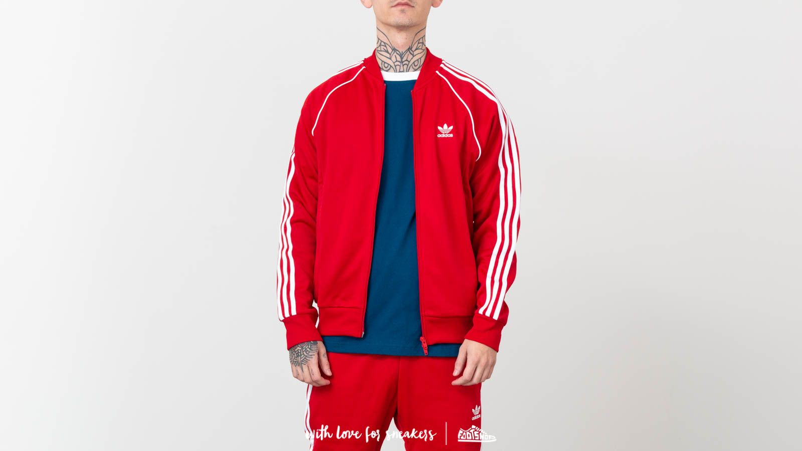 Felpe adidas SST Tracktop Crewneck Power Red