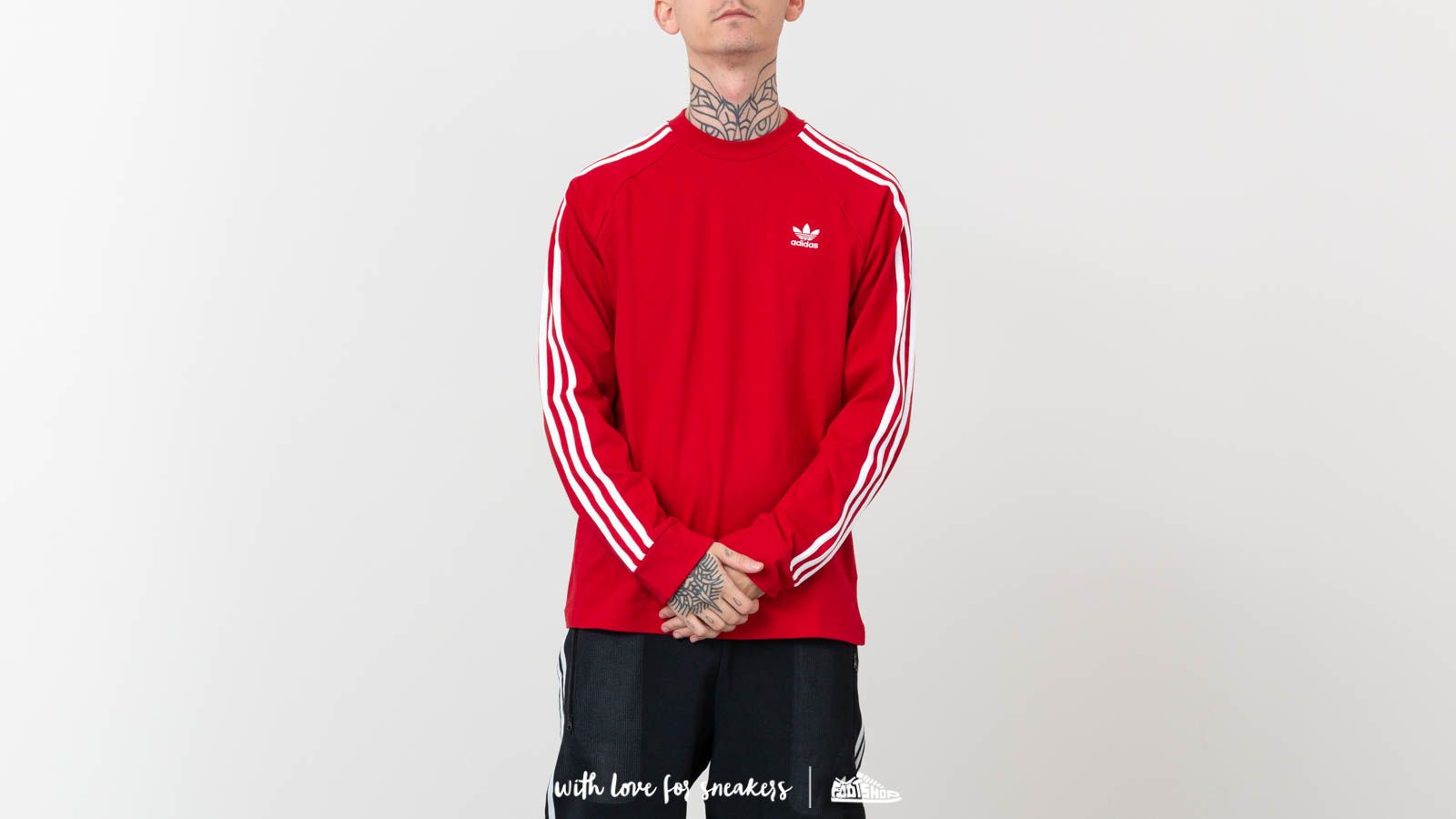 Camisetas adidas Originals 3-Stripes Longsleeve Tee Power Red