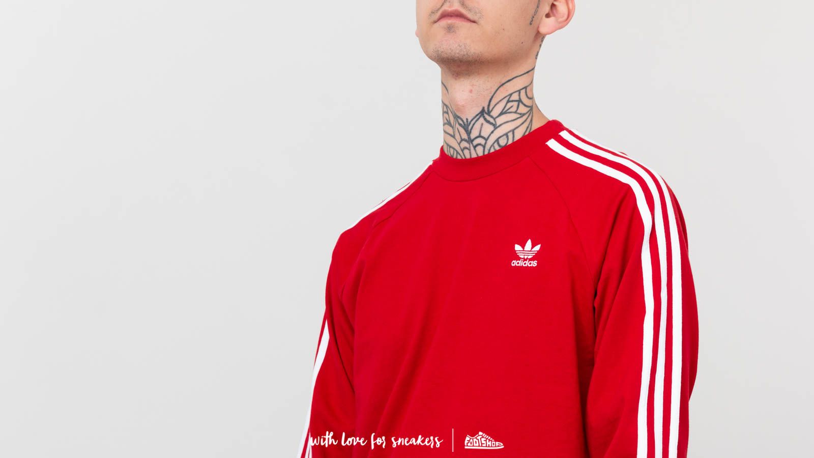Camisetas adidas Originals 3-Stripes Longsleeve Tee Power Red