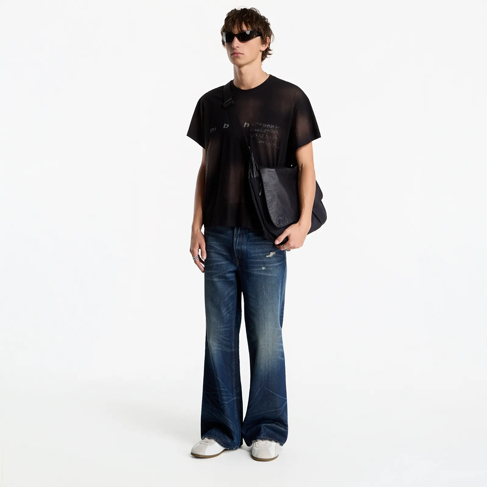 T-shirts MISBHV M B H Spot Wash Burnt Black T-Shirt UNISEX Washed Black