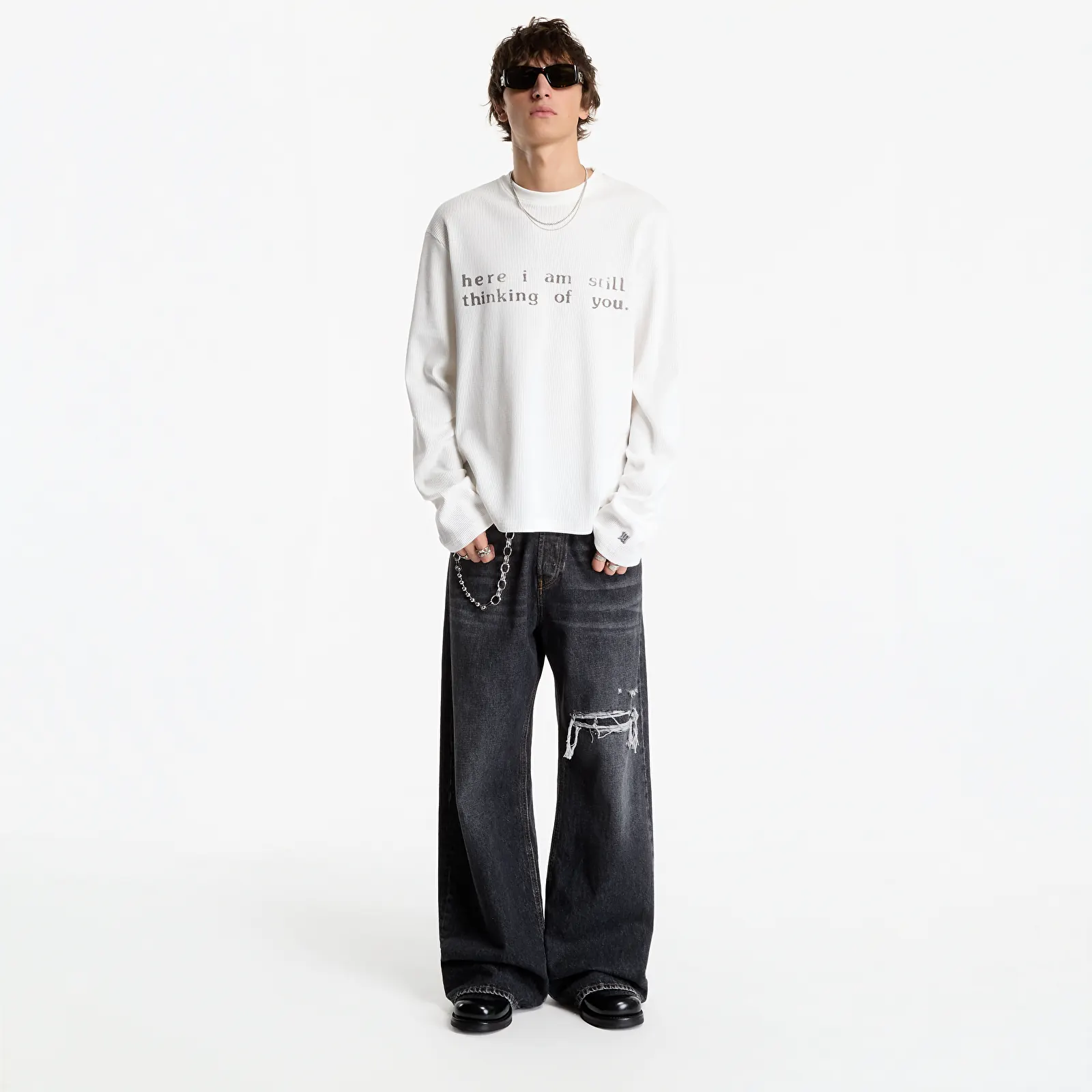T-shirts MISBHV Here I Am Still Thinking Of You Waffle Longsleeve UNISEX Off White