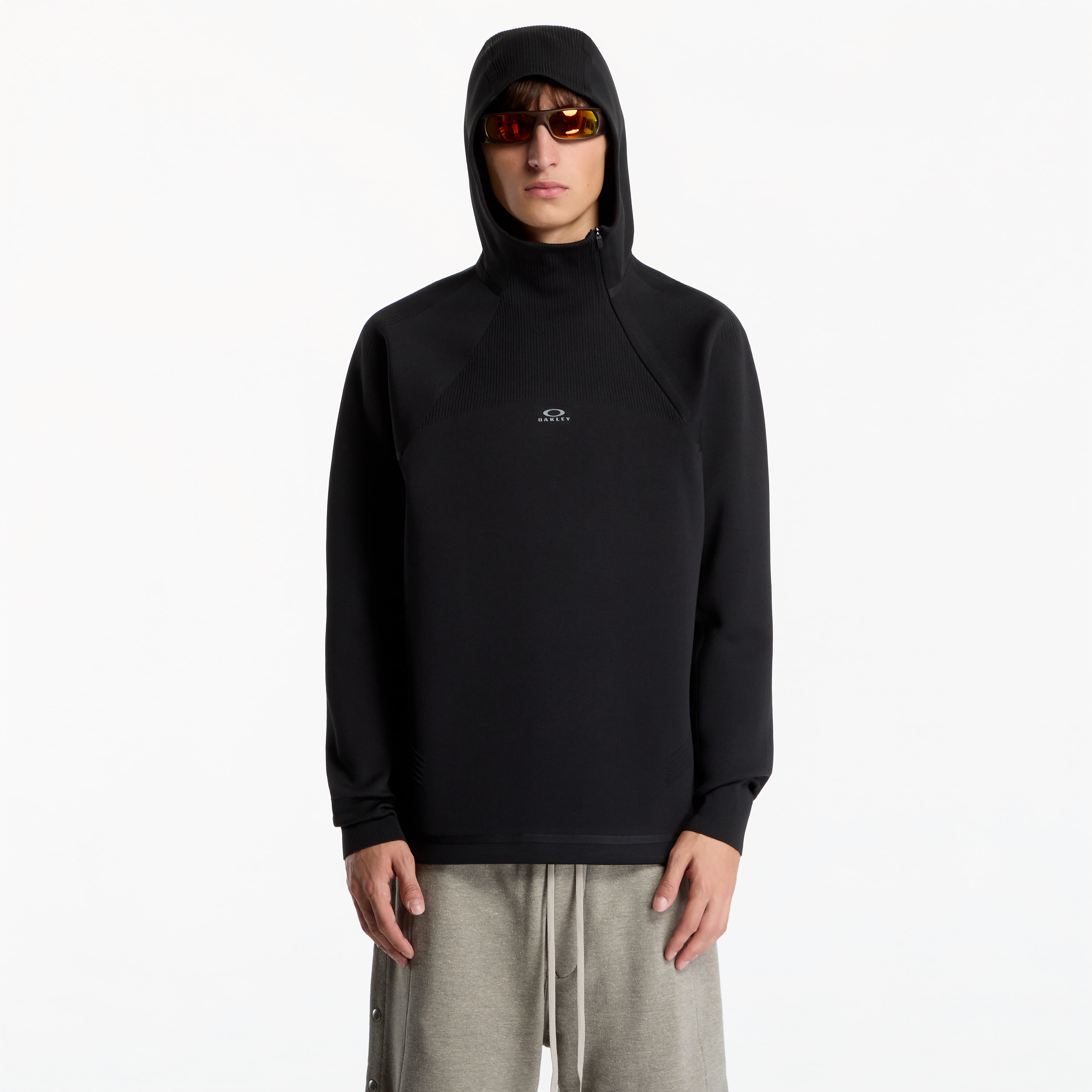 Sweatshirt Oakley Latitude Veil Knitted Hoodie Pitch Black S