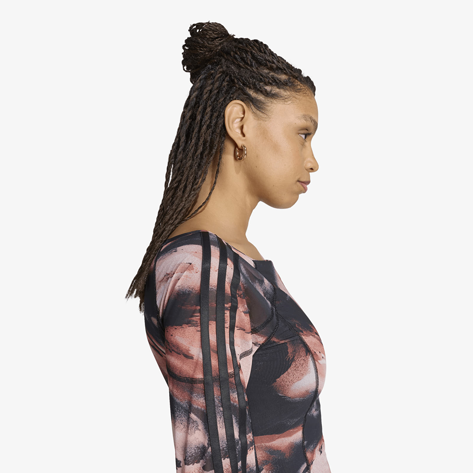 Ženske haljine adidas Graphic Mini Dress Vermillion/ Crystal Linen/ Aurora Coffee
