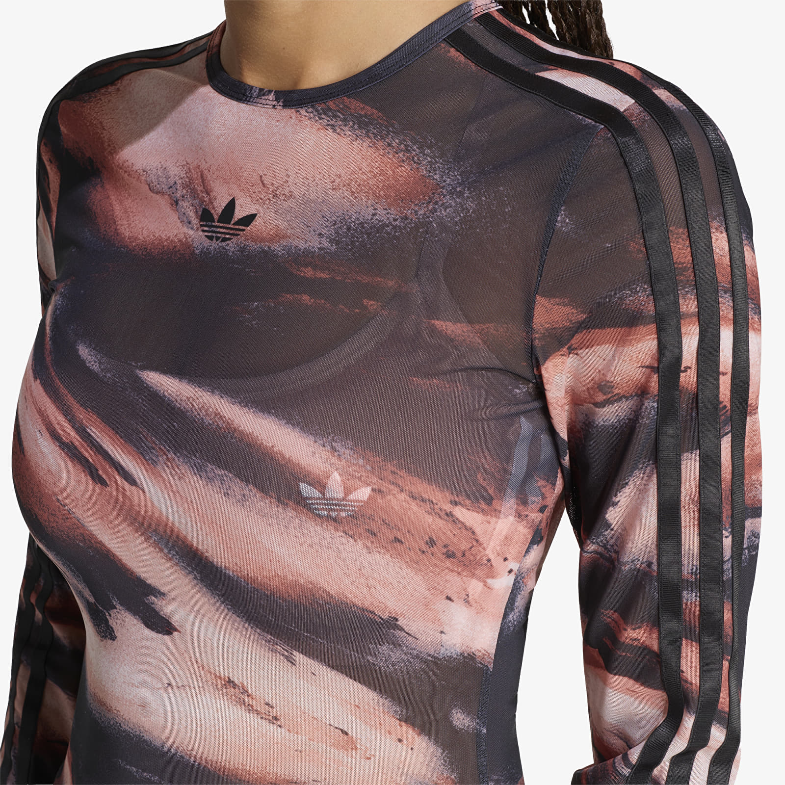 Women's T-shirts adidas Graphic Mesh T-Shirt Vermillion/ Crystal Linen/ Aurora Coffee