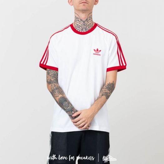 T-shirts adidas Originals 3-Stripes Tee White/ Power Red | Footshop