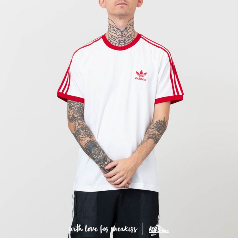T-shirts adidas Originals 3-Stripes Tee White/ Power Red (DY1533