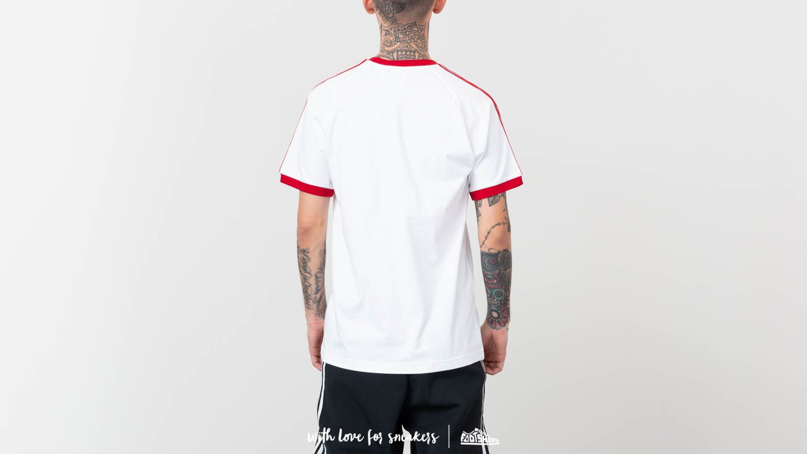 T-Shirts adidas Originals 3-Stripes Tee White/ Power Red