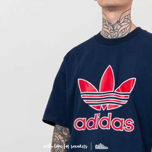 T shirt adidas Trefoil Tee Navy Footshop