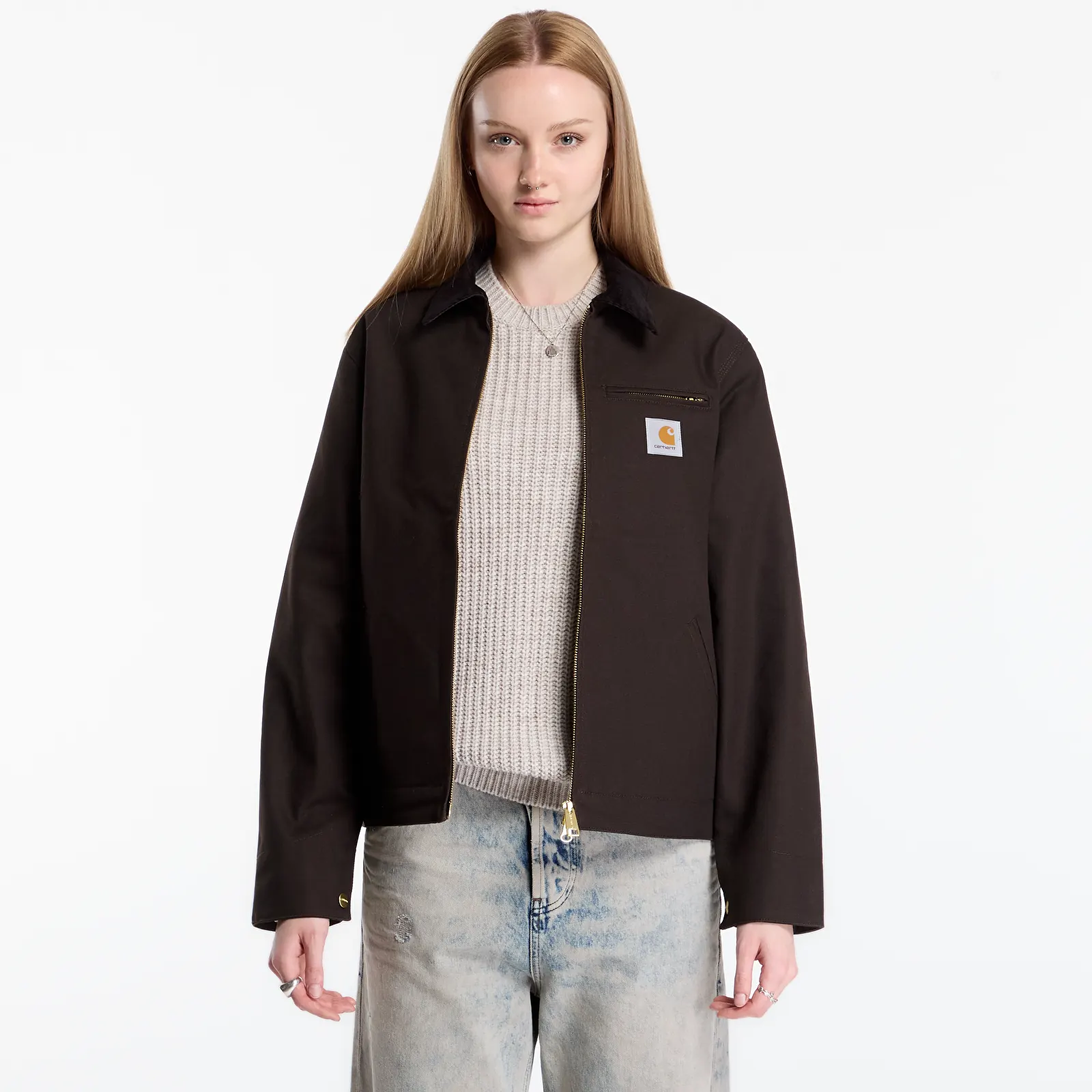 Men's jackets Carhartt WIP Detroit Jacket UNISEX Tobacco/ Black Rigid
