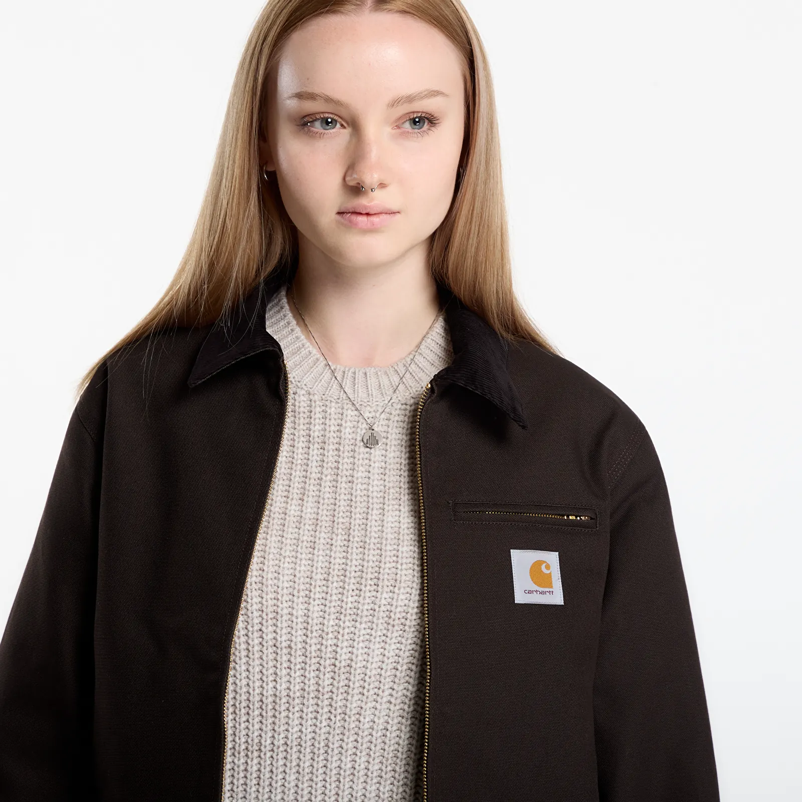 Men's jackets Carhartt WIP Detroit Jacket UNISEX Tobacco/ Black Rigid