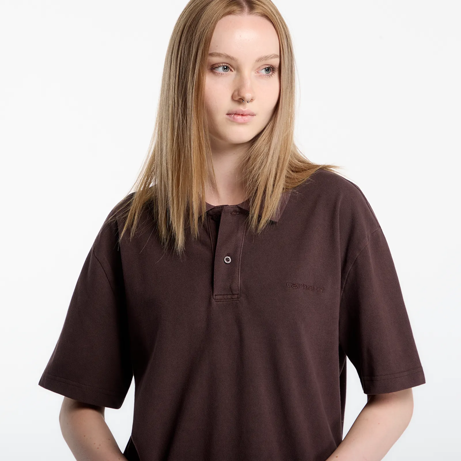 T-shirts Carhartt WIP S/S Wayne Polo UNISEX Palisander Garment Dyed