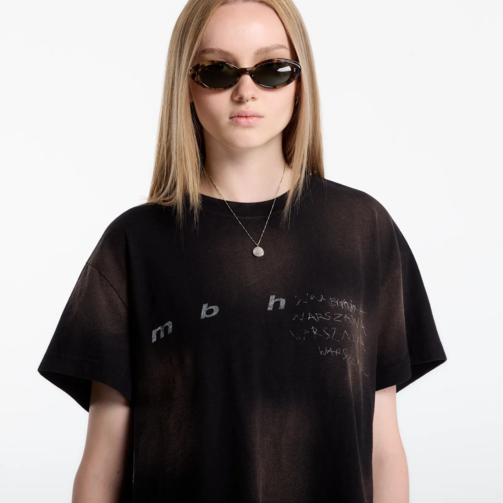 T-shirts MISBHV M B H Spot Wash Burnt Black T-Shirt UNISEX Washed Black
