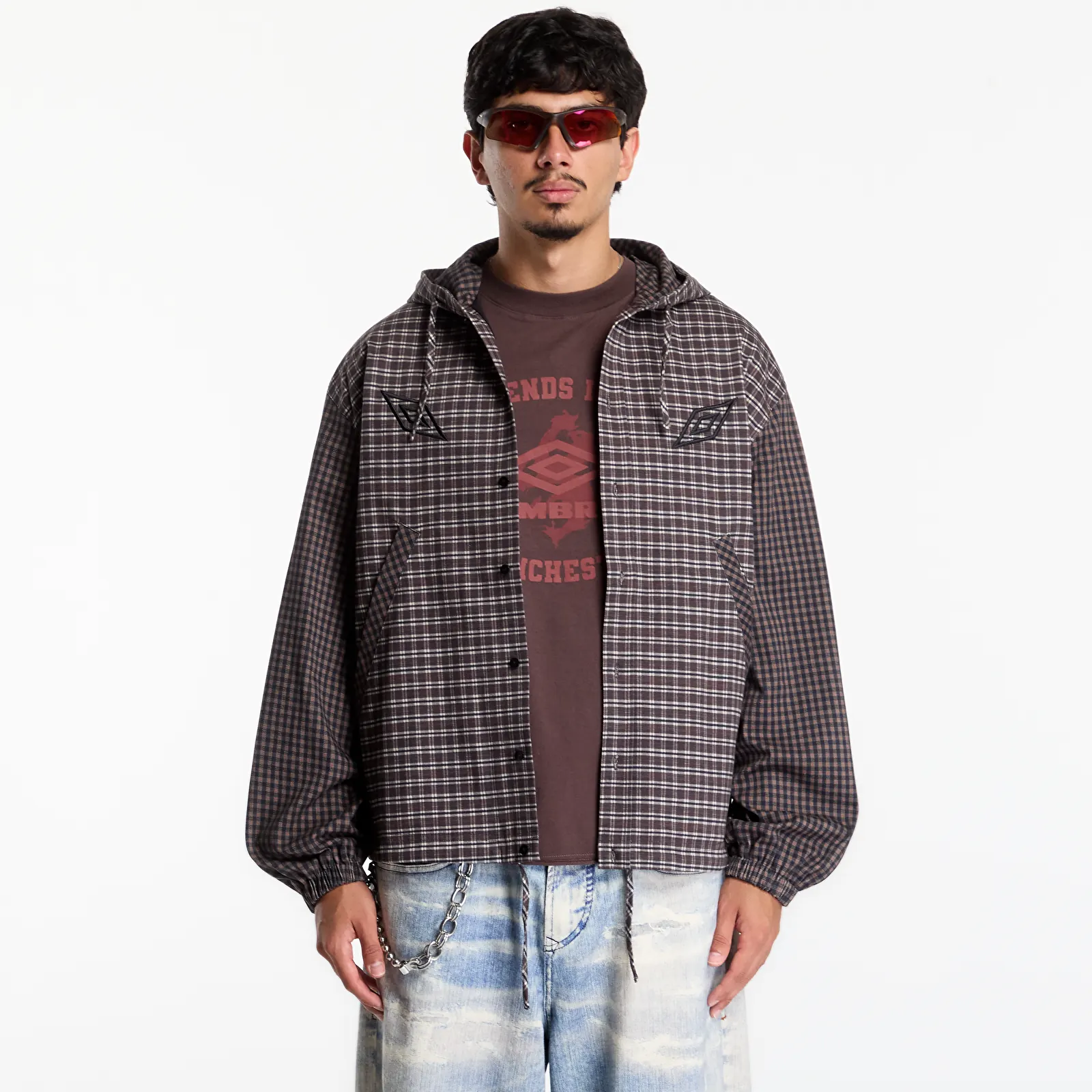 Куртки Umbro Double Plaid Jacket Dark Brown